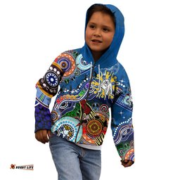 Personalised Bulldogs NAIDOC Week 2024 Kid Hoodie Australia Aboriginal Dot Painting