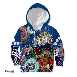 Personalised Bulldogs NAIDOC Week 2024 Kid Hoodie Australia Aboriginal Dot Painting