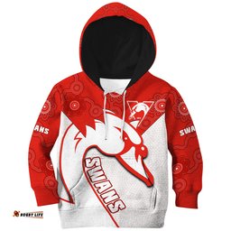 Sydney Football Hoodie KID Swans 1874 Dot Painting Artsy