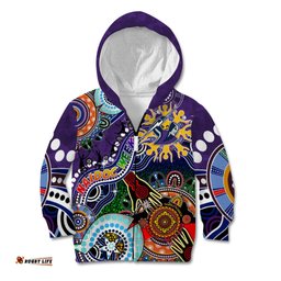 Personalised Storm NAIDOC Week 2024 Kid Hoodie Australia Aboriginal Dot Painting