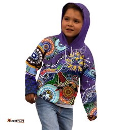 Personalised Storm NAIDOC Week 2024 Kid Hoodie Australia Aboriginal Dot Painting