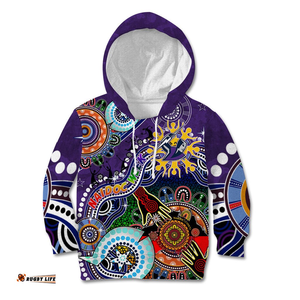 Personalised Storm NAIDOC Week 2024 Kid Hoodie Australia Aboriginal Dot Painting