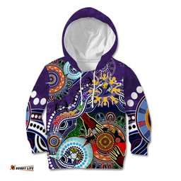 Personalised Storm NAIDOC Week 2024 Kid Hoodie Australia Aboriginal Dot Painting