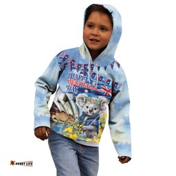 Koala Australia Day Kid Hoodie Proud Aussie Sydney Opera House