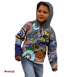 Personalised Panthers NAIDOC Week 2024 Kid Hoodie Australia Aboriginal Dot Painting