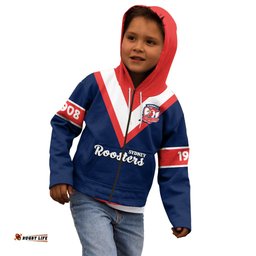Personalised Roosters Rugby Kid Hoodie Tricolours 1908 Sporty Version