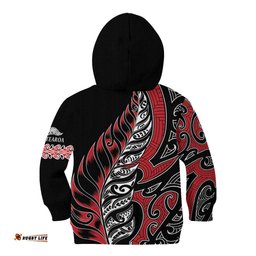 Koru Fern New Zealand Kid Hoodie Maori Tribal Pattern