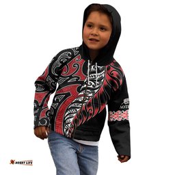 Koru Fern New Zealand Kid Hoodie Maori Tribal Pattern