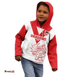 Dragons Rugby Kid Hoodie Simple St George Illawarra