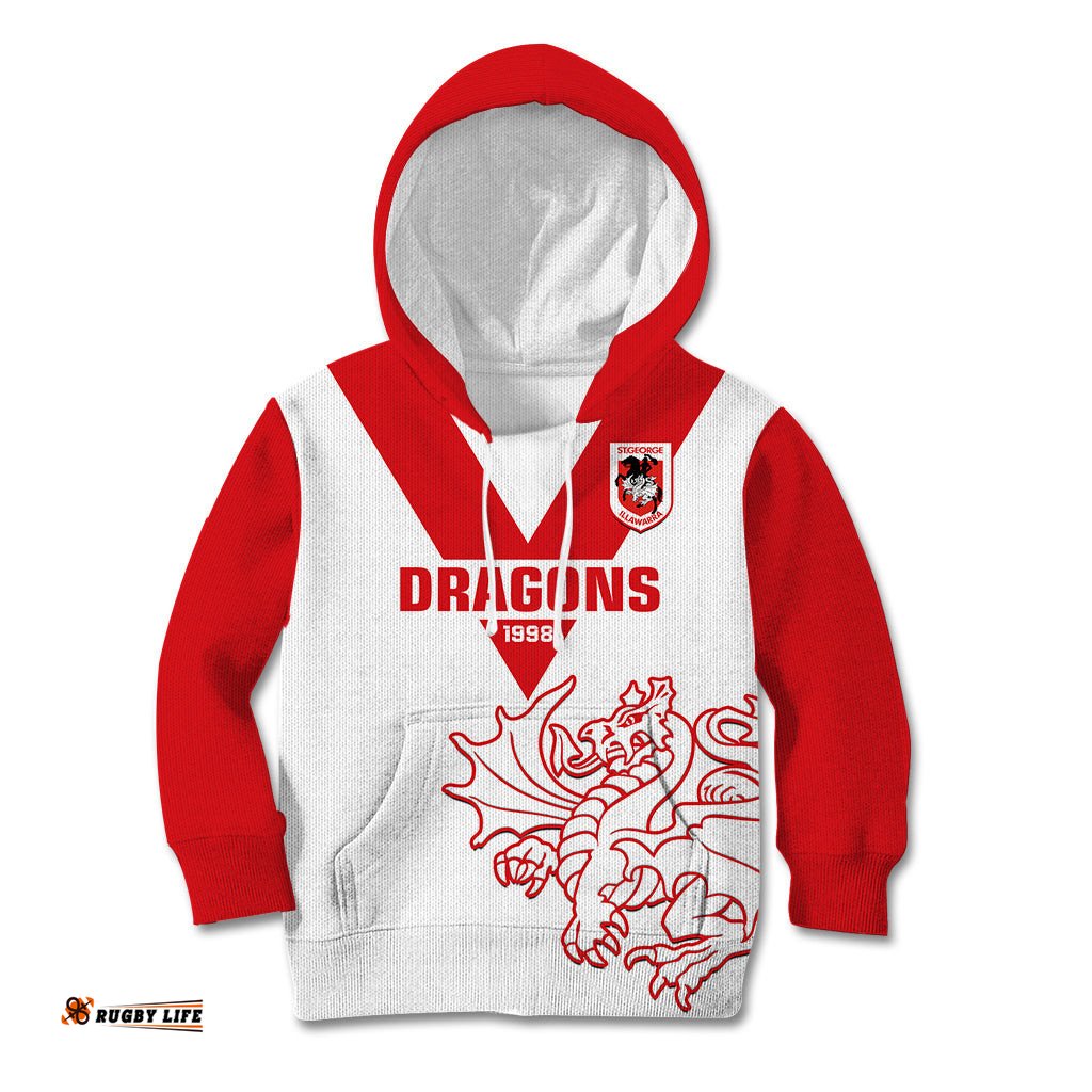 Dragons Rugby Kid Hoodie Simple St George Illawarra