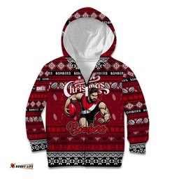 Personalized Bombers Football Xmas Kid Hoodie Australia AFL Mascot