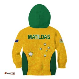 Australia Soccer Kid Hoodie Socceroos With Kangaroo Matildas