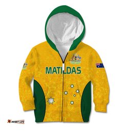 Australia Soccer Kid Hoodie Socceroos With Kangaroo Matildas