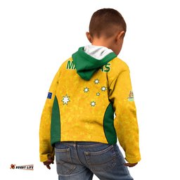 Australia Soccer Kid Hoodie Socceroos With Kangaroo Matildas