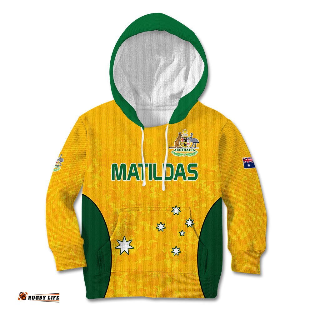 Australia Soccer Kid Hoodie Socceroos With Kangaroo Matildas