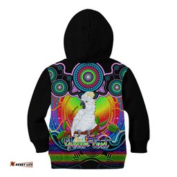 Personalised Australia Libra Cockatoo Zodiac Kid Hoodie Auz Astrology Aboriginal Rainbow