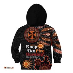 Australia NAIDOC 2024 Kid Hoodie Keep the Fire Burning Aboriginal Art