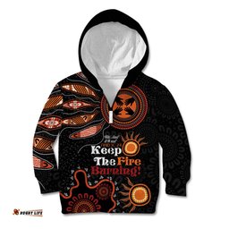Australia NAIDOC 2024 Kid Hoodie Keep the Fire Burning Aboriginal Art