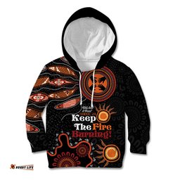Australia NAIDOC 2024 Kid Hoodie Keep the Fire Burning Aboriginal Art