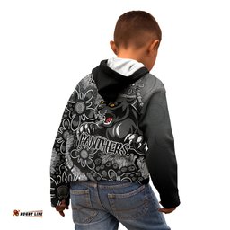 Personalised Panthers NAIDOC Week 2024 Kid Hoodie Aboriginal Fire Burning Sparks