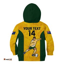 Custom Australia Soccer Kid Hoodie Sam Kerr Matildas Proud World Cup Yellow
