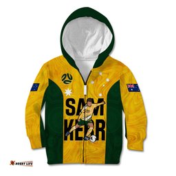 Custom Australia Soccer Kid Hoodie Sam Kerr Matildas Proud World Cup Yellow