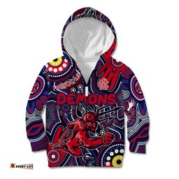 Personalised NAIDOC Week 2024 North Melbourne Kangaroos Kid Hoodie Australian Aboriginal Hand Painting