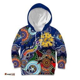 Custom NAIDOC Week 2024 West Coast Eagles Kid Hoodie Australia Aboriginal Dot Painting
