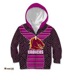 NRL Boncos Kid Hoodie Mix Dot Aboriginal Pink Version
