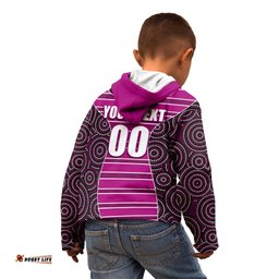 NRL Boncos Kid Hoodie Mix Dot Aboriginal Pink Version