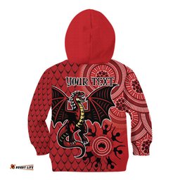 Personalised Dragons NAIDOC Week 2024 Kid Hoodie Aboriginal Fire Burning Sparks