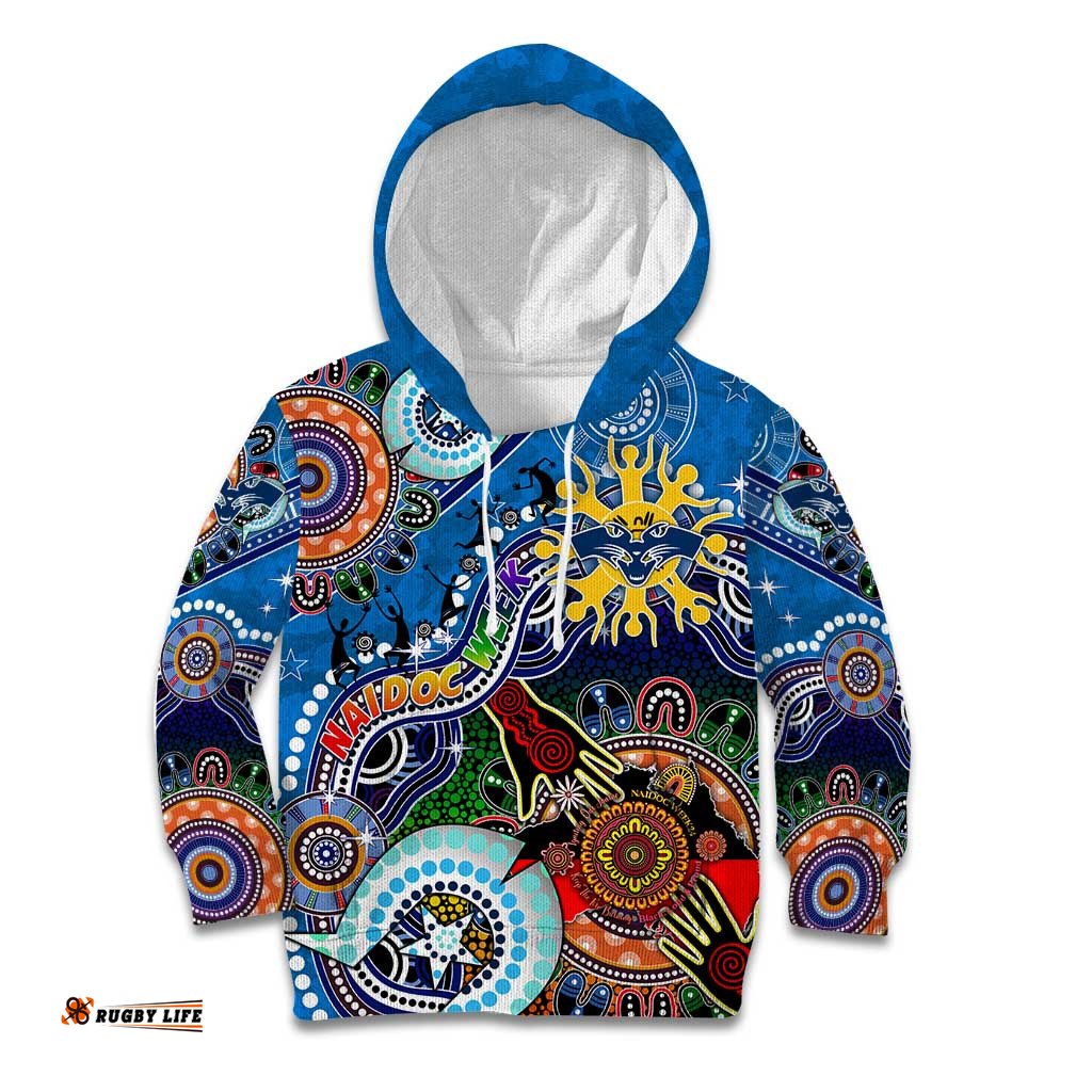 Custom NAIDOC Week 2024 Geelong Cats Kid Hoodie Australia Aboriginal Dot Painting