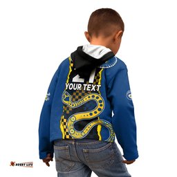 Custom Text And Number NRL Combine Cowboys and Parra Eels Kid Hoodie Sporty Style