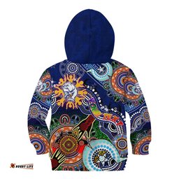 Custom NAIDOC Week 2024 Western Bulldogs Kid Hoodie Australia Aboriginal Dot Painting