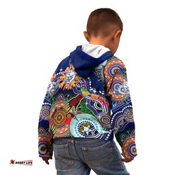Custom NAIDOC Week 2024 Western Bulldogs Kid Hoodie Australia Aboriginal Dot Painting