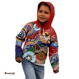 Personalised Dragons NAIDOC Week 2024 Kid Hoodie Australia Aboriginal Dot Painting