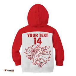Custom Text And Number Dragons Rugby Kid Hoodie Simple St George Illawarra