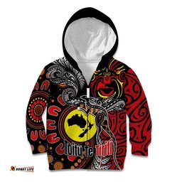 Aotearoa and Australia Toitu Te Tiriti Kid Hoodie Honour the Treaty Stand Together Stand Stronger