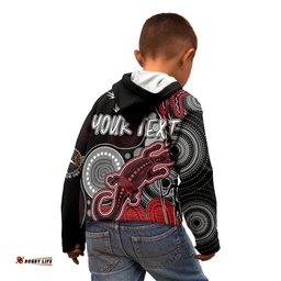 Personalised NAIDOC Week AFL Saints Kid Hoodie Aboriginal Dot Art Lizard Mix Boomerang