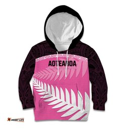 Custom New Zealand Aotearoa Cricket Kid Hoodie Go White Silver Fern