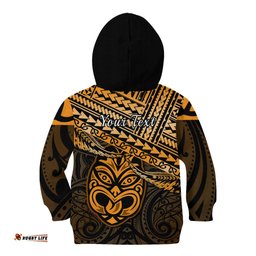 Personalised Matariki New Zealand Kid Hoodie Maori New Year Tiki Gold Version