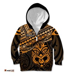 Personalised Matariki New Zealand Kid Hoodie Maori New Year Tiki Gold Version