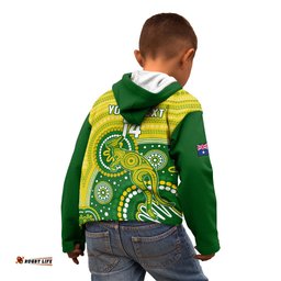 Personalised Australia Cricket Kid Hoodie Aboriginal Go Champions World Cup