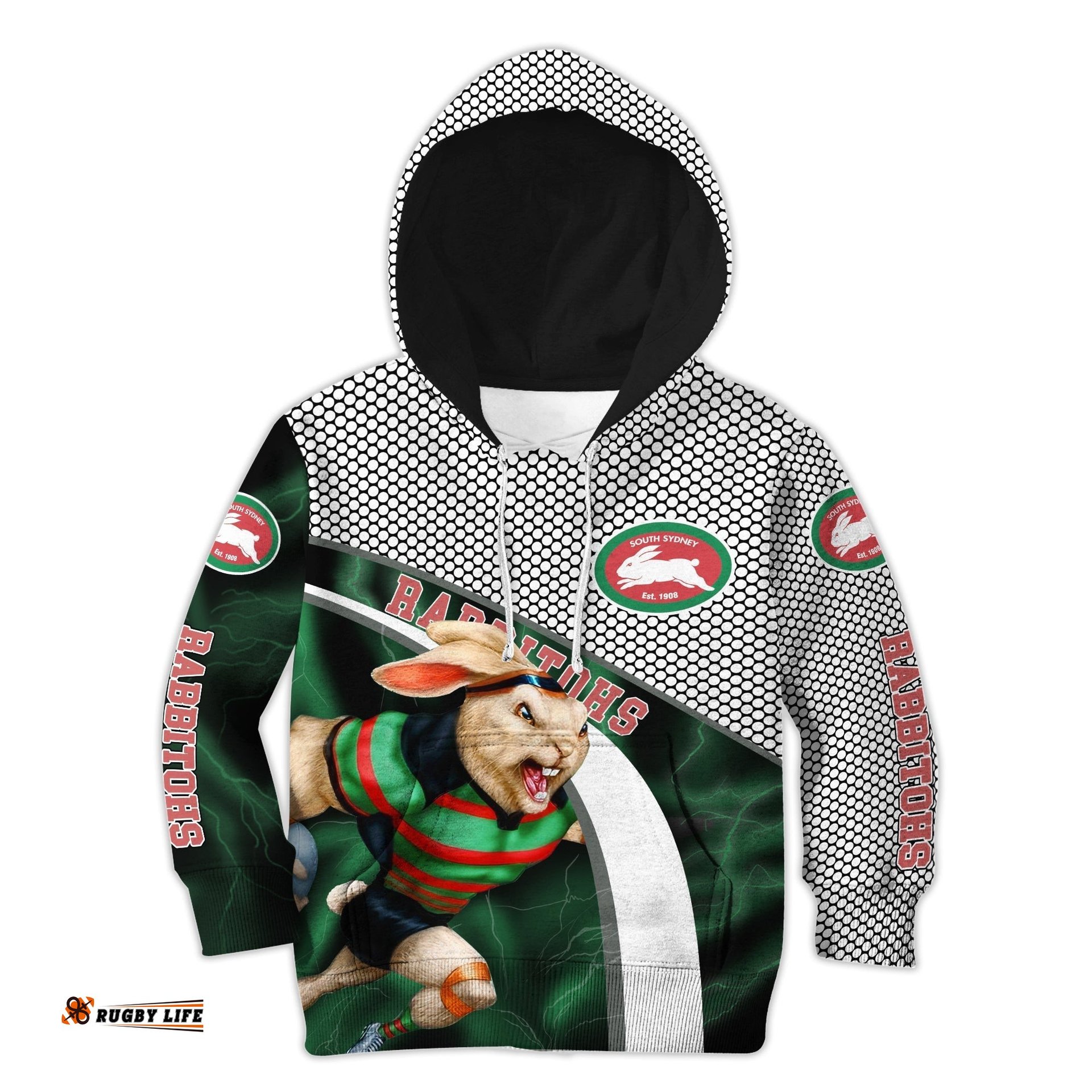New South Sydney Rabbitohs Mascot Personalized Hoodie KID
