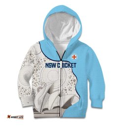Custom New South Wales Cricket Kid Hoodie Go NSW Aboriginal Art