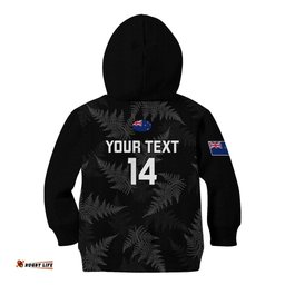 Personalised New Zealand Silver Fern Rugby Kid Hoodie Go Aotearoa World Cup