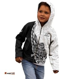 New Zealand Kiwi Rugby Custom Kid Hoodie Go Champions Maori Pattern