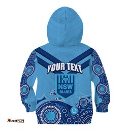 Custom State of Origin NSW Blues Vs QLD Maroon Rugby Kid Hoodie Blue Style