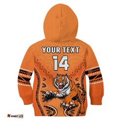 Custom Text And Number Wests Tigers Hoodie KID Indigenous Original Style