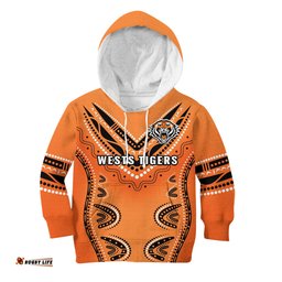 Custom Text And Number Wests Tigers Hoodie KID Indigenous Original Style